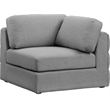 Maklaine Contemporary Grey Durable Linen Textured Fabric Corner