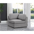 Maklaine Contemporary Grey Durable Linen Textured Fabric Corner