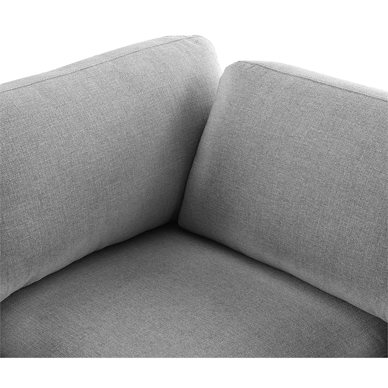 Maklaine Contemporary Grey Durable Linen Textured Fabric Corner