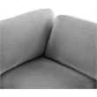 Maklaine Contemporary Grey Durable Linen Textured Fabric Corner