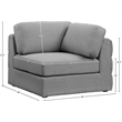 Maklaine Contemporary Grey Durable Linen Textured Fabric Corner