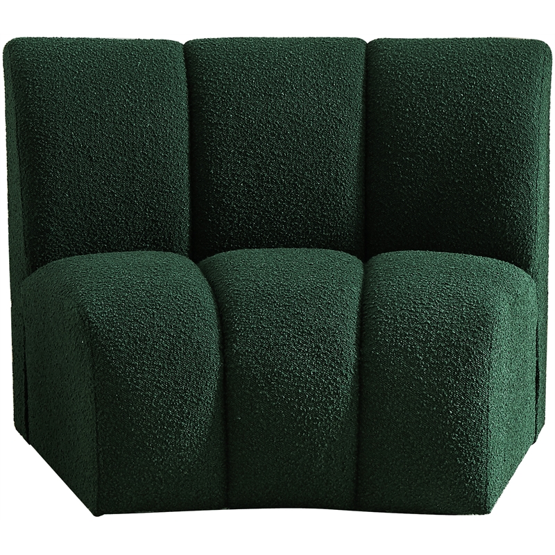 Maklaine Modern / Contemporary Green Boucle Fabric Modular Chair