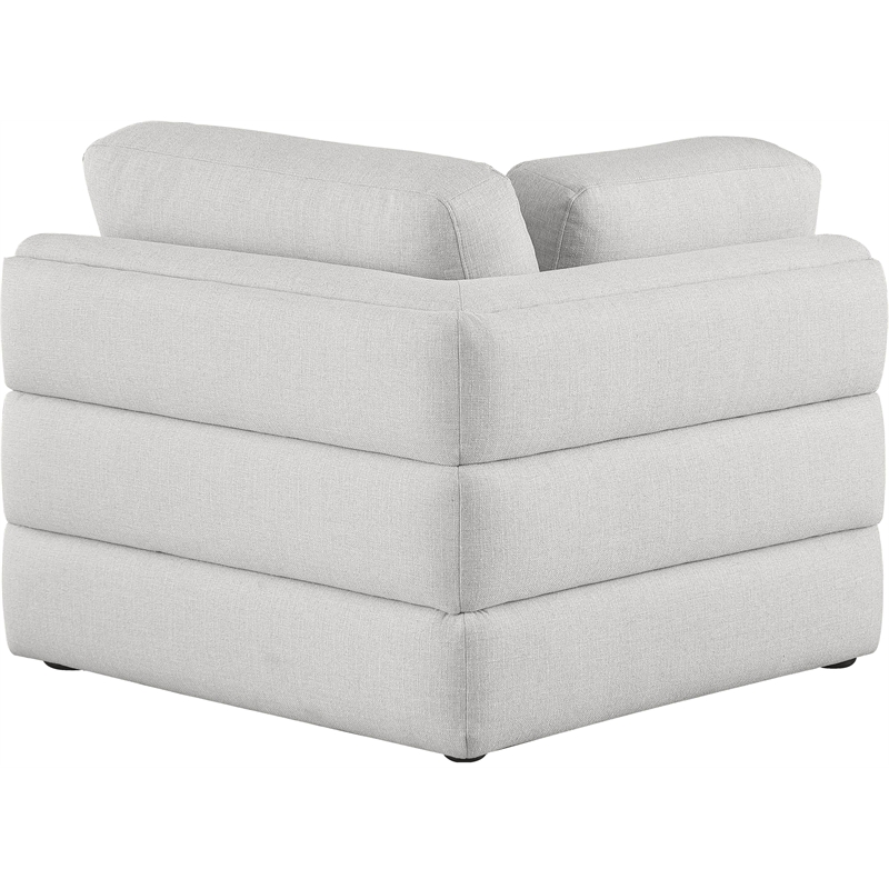 Maklaine Contemporary Beige Durable Linen Textured Fabric Corner