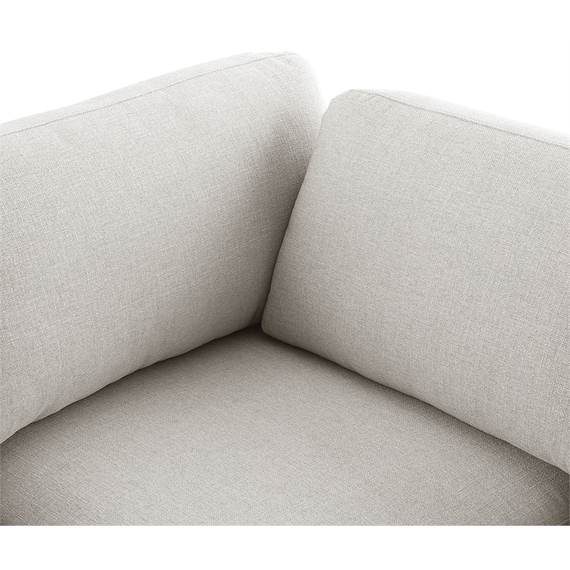 Maklaine Contemporary Beige Durable Linen Textured Fabric Corner