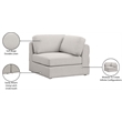 Maklaine Contemporary Beige Durable Linen Textured Fabric Corner
