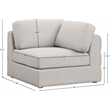Maklaine Contemporary Beige Durable Linen Textured Fabric Corner