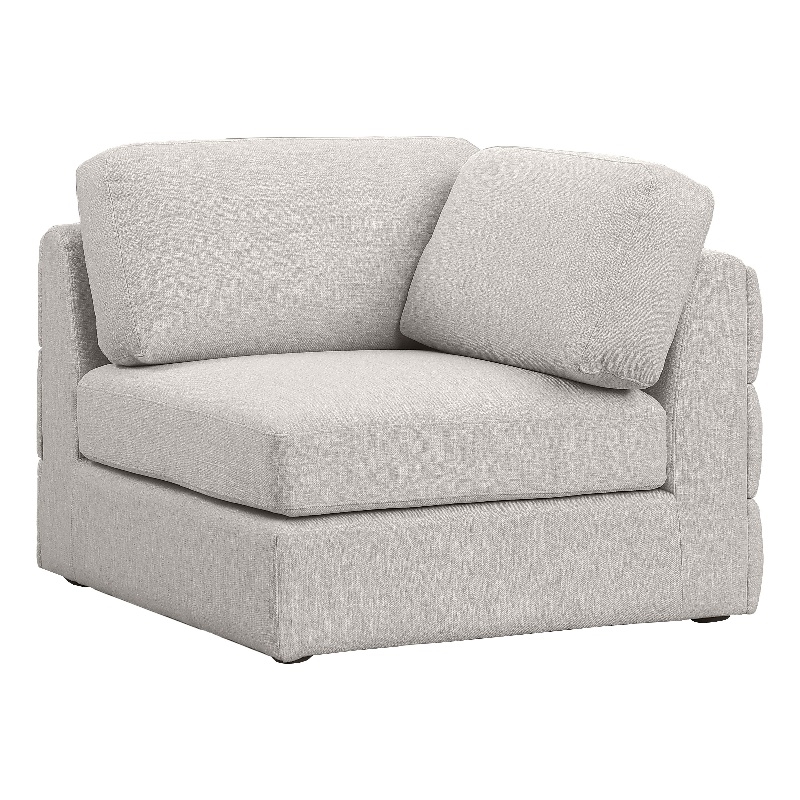 Maklaine Contemporary Beige Durable Linen Textured Fabric Corner