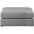 Maklaine Contemporary Grey Durable Linen Textured Fabric Ottoman