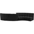 Maklaine Contemporary Black Boucle Fabric 4pc. Modular Sectional