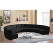 Maklaine Contemporary Black Boucle Fabric 8pc. Modular Sectional