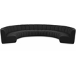 Maklaine Contemporary Black Boucle Fabric 8pc. Modular Sectional