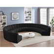 Maklaine Contemporary Black Boucle Fabric 9pc. Modular Sectional
