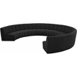 Maklaine Contemporary Black Boucle Fabric 9pc. Modular Sectional