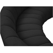 Maklaine Contemporary Black Boucle Fabric 9pc. Modular Sectional