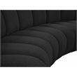 Maklaine Contemporary Black Boucle Fabric 9pc. Modular Sectional