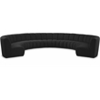 Maklaine Contemporary Black Boucle Fabric 9pc. Modular Sectional