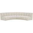 Maklaine Contemporary Cream Boucle Fabric 4pc. Modular Sectional