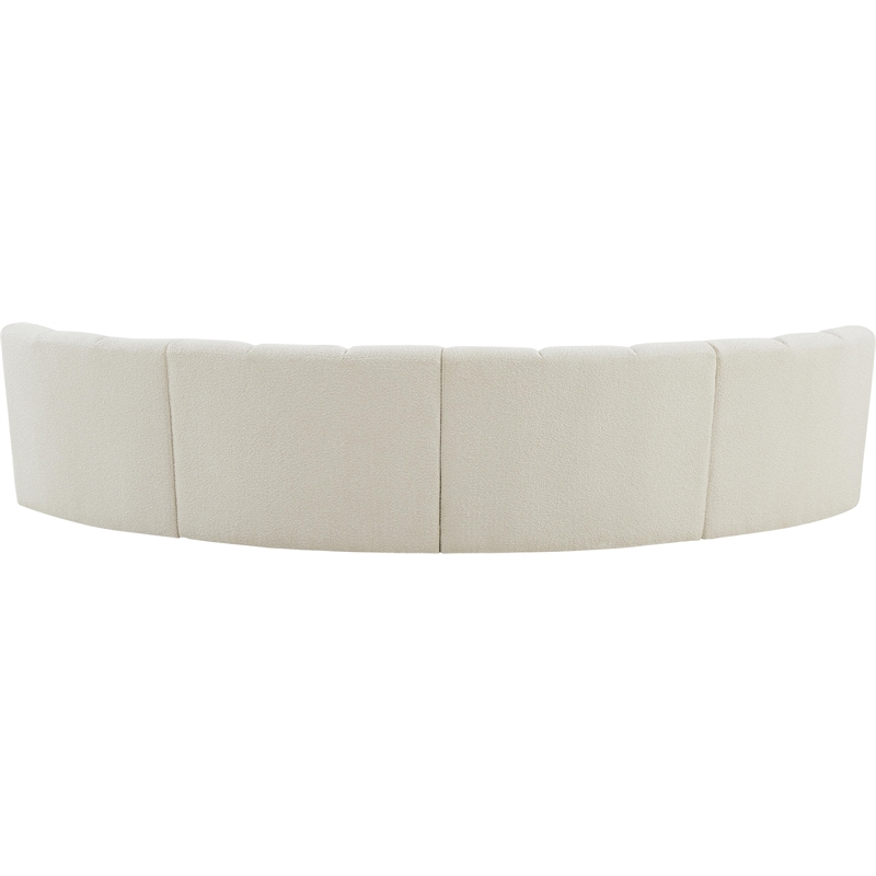 Maklaine Contemporary Cream Boucle Fabric 4pc. Modular Sectional