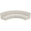Maklaine Contemporary Cream Boucle Fabric 4pc. Modular Sectional