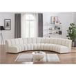 Maklaine Contemporary Cream Boucle Fabric 5pc. Modular Sectional