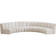 Maklaine Contemporary Cream Boucle Fabric 5pc. Modular Sectional