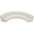 Maklaine Contemporary Cream Boucle Fabric 5pc. Modular Sectional