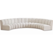 Maklaine Contemporary Cream Boucle Fabric 5pc. Modular Sectional