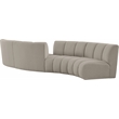 Maklaine Contemporary Brown Boucle Fabric 4pc. Modular Sectional