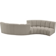 Maklaine Contemporary Brown Boucle Fabric 4pc. Modular Sectional