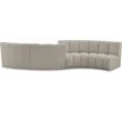 Maklaine Contemporary Brown Boucle Fabric 4pc. Modular Sectional