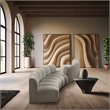 Maklaine Contemporary Brown Boucle Fabric 4pc. Modular Sectional