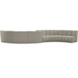 Maklaine Contemporary Brown Boucle Fabric 6pc. Modular Sectional