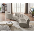 Maklaine Contemporary Brown Boucle Fabric 6pc. Modular Sectional
