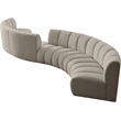 Maklaine Contemporary Brown Boucle Fabric 6pc. Modular Sectional