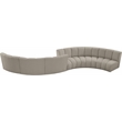 Maklaine Contemporary Brown Boucle Fabric 6pc. Modular Sectional