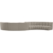 Maklaine Contemporary Brown Boucle Fabric 6pc. Modular Sectional