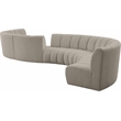 Maklaine Contemporary Brown Boucle Fabric 8pc. Modular Sectional