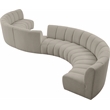 Maklaine Contemporary Brown Boucle Fabric 8pc. Modular Sectional