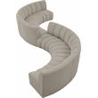 Maklaine Contemporary Brown Boucle Fabric 8pc. Modular Sectional