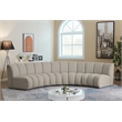 Maklaine Contemporary Brown Boucle Fabric 4pc. Modular Sectional
