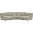 Maklaine Contemporary Brown Boucle Fabric 4pc. Modular Sectional