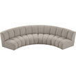 Maklaine Contemporary Brown Boucle Fabric 4pc. Modular Sectional