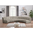Maklaine Contemporary Brown Boucle Fabric 5pc. Modular Sectional