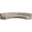 Maklaine Contemporary Brown Boucle Fabric 5pc. Modular Sectional