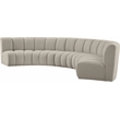 Maklaine Contemporary Brown Boucle Fabric 5pc. Modular Sectional