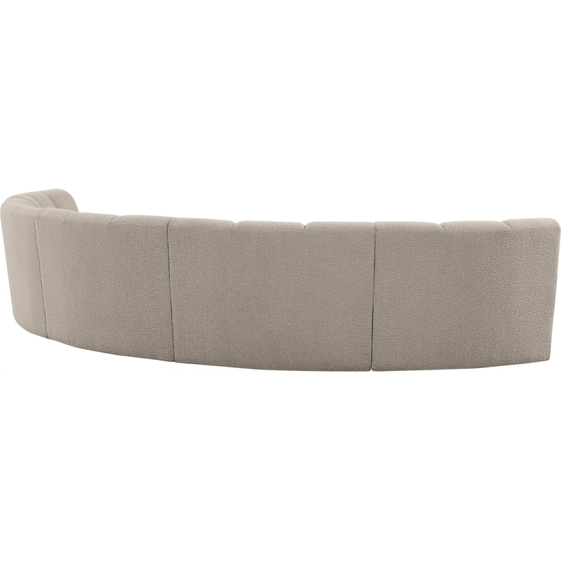 Maklaine Contemporary Brown Boucle Fabric 5pc. Modular Sectional
