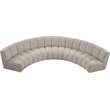 Maklaine Contemporary Brown Boucle Fabric 5pc. Modular Sectional