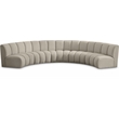 Maklaine Contemporary Brown Boucle Fabric 5pc. Modular Sectional