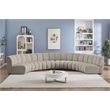 Maklaine Contemporary Brown Boucle Fabric 6pc. Modular Sectional