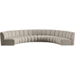 Maklaine Contemporary Brown Boucle Fabric 6pc. Modular Sectional